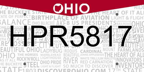 HPR5817 Ohio License Plate