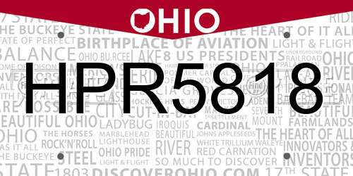 HPR5818 Ohio License Plate