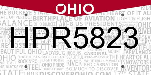 HPR5823 Ohio License Plate