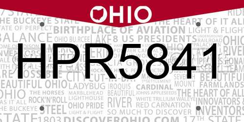HPR5841 Ohio License Plate
