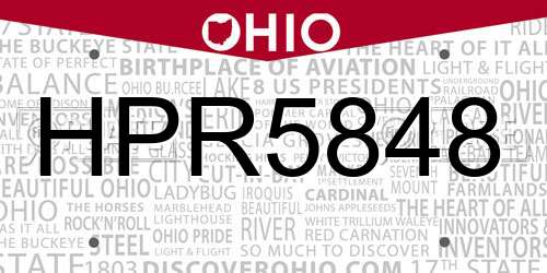 HPR5848 Ohio License Plate