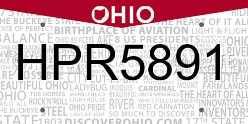 HPR5891 Ohio License Plate