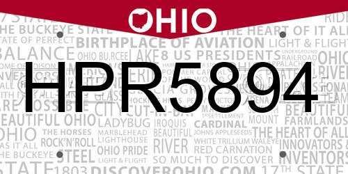 HPR5894 Ohio License Plate