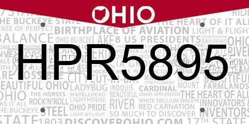 HPR5895 Ohio License Plate