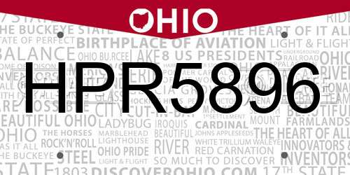 HPR5896 Ohio License Plate