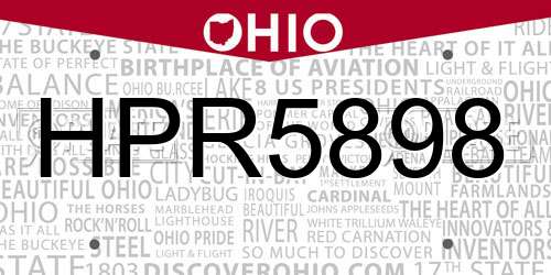 HPR5898 Ohio License Plate