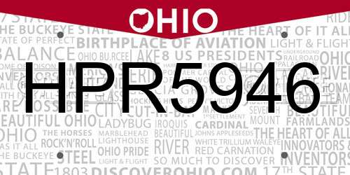 HPR5946 Ohio License Plate
