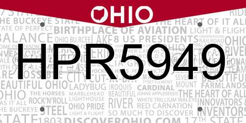 HPR5949 Ohio License Plate