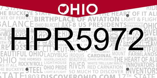 HPR5972 Ohio License Plate