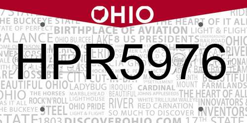 HPR5976 Ohio License Plate