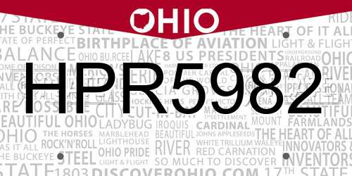 HPR5982 Ohio License Plate