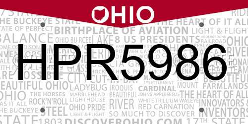 HPR5986 Ohio License Plate