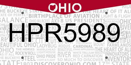 HPR5989 Ohio License Plate