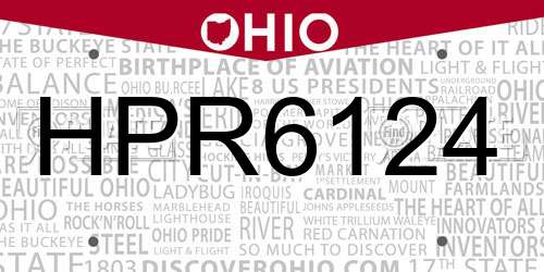 HPR6124 Ohio License Plate
