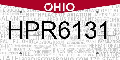 HPR6131 Ohio License Plate