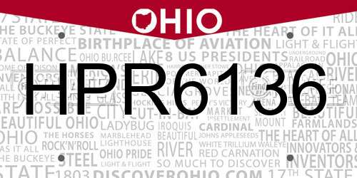 HPR6136 Ohio License Plate