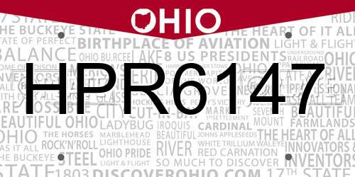 HPR6147 Ohio License Plate