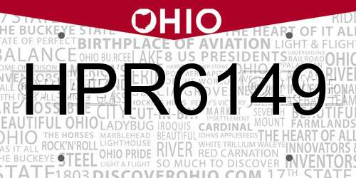HPR6149 Ohio License Plate
