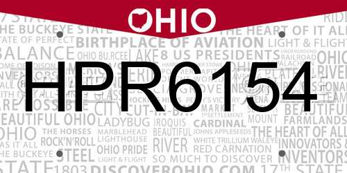 HPR6154 Ohio License Plate