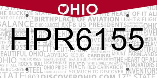 HPR6155 Ohio License Plate