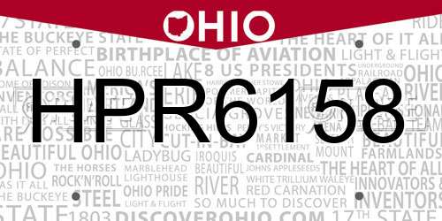 HPR6158 Ohio License Plate