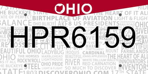 HPR6159 Ohio License Plate