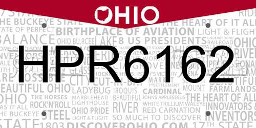 HPR6162 Ohio License Plate