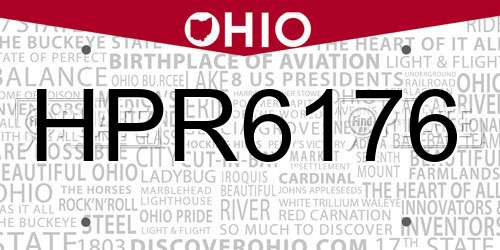 HPR6176 Ohio License Plate