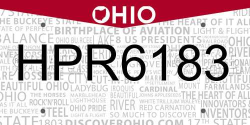HPR6183 Ohio License Plate