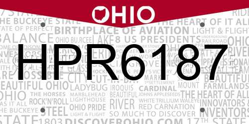HPR6187 Ohio License Plate