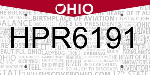 HPR6191 Ohio License Plate