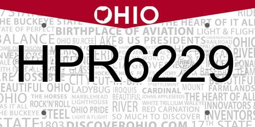 HPR6229 Ohio License Plate