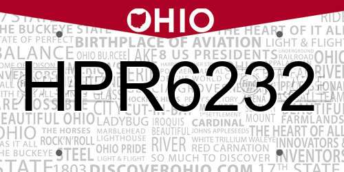 HPR6232 Ohio License Plate
