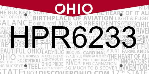 HPR6233 Ohio License Plate