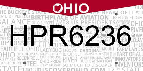 HPR6236 Ohio License Plate