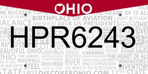 HPR6243 Ohio License Plate