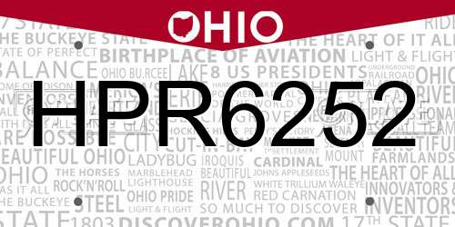 HPR6252 Ohio License Plate