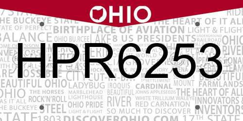 HPR6253 Ohio License Plate