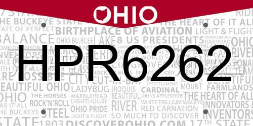 HPR6262 Ohio License Plate