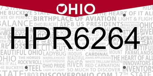 HPR6264 Ohio License Plate