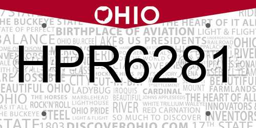 HPR6281 Ohio License Plate