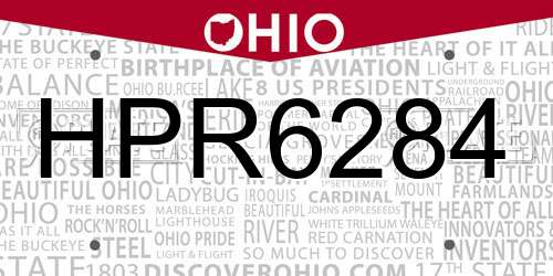 HPR6284 Ohio License Plate