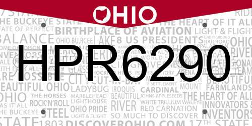 HPR6290 Ohio License Plate