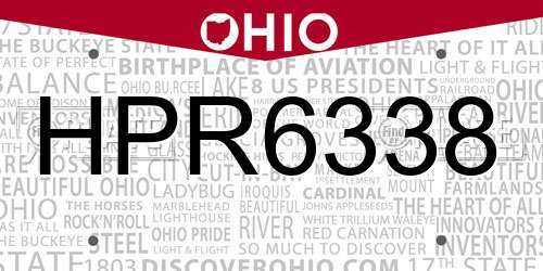 HPR6338 Ohio License Plate