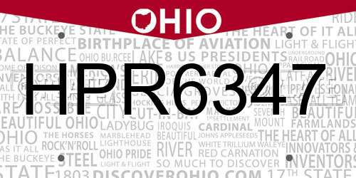 HPR6347 Ohio License Plate