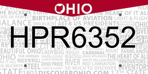 HPR6352 Ohio License Plate