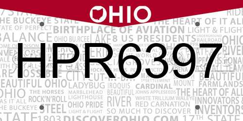 HPR6397 Ohio License Plate