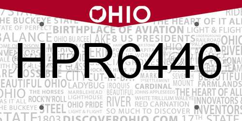 HPR6446 Ohio License Plate