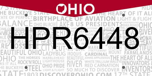 HPR6448 Ohio License Plate
