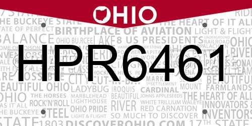 HPR6461 Ohio License Plate